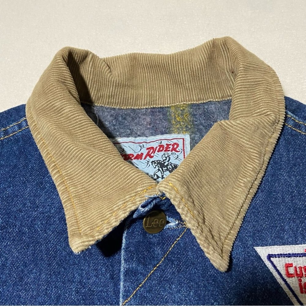 Vintage LEE Storm Rider Denim Blanket Lined Trucker Jacket Size 44 / L - Picture 5 of 16